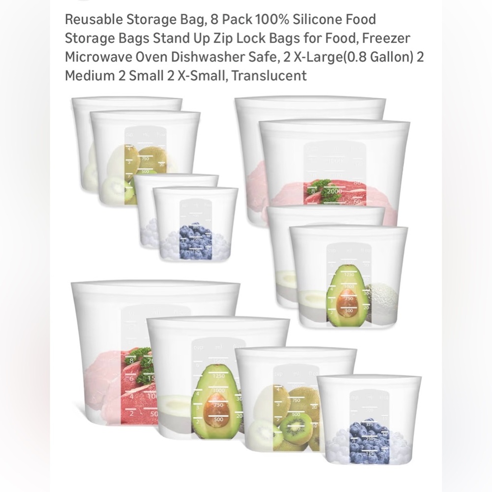 Translucent Food Storage Bag Set